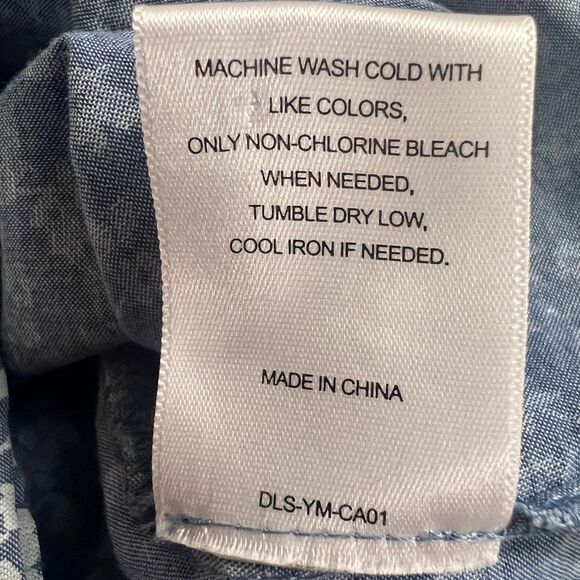 A Loves A Women's Blue Floral Short Sleeve V-Neck Top 100% Cotton Size XS - Picture 7 of 12